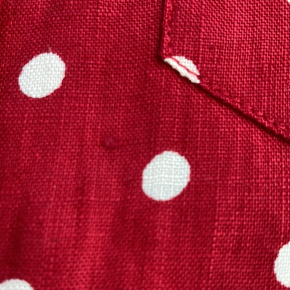 Ralph Lauren Linen Red and white polka dot blouse - Picture 7 of 7